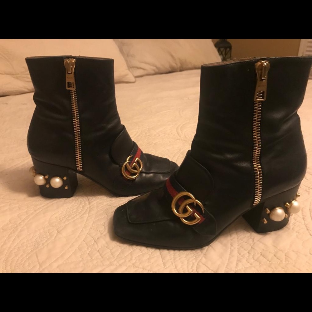 Gucci Leather Marmont bootie Gucci boot - Picture 2 of 6